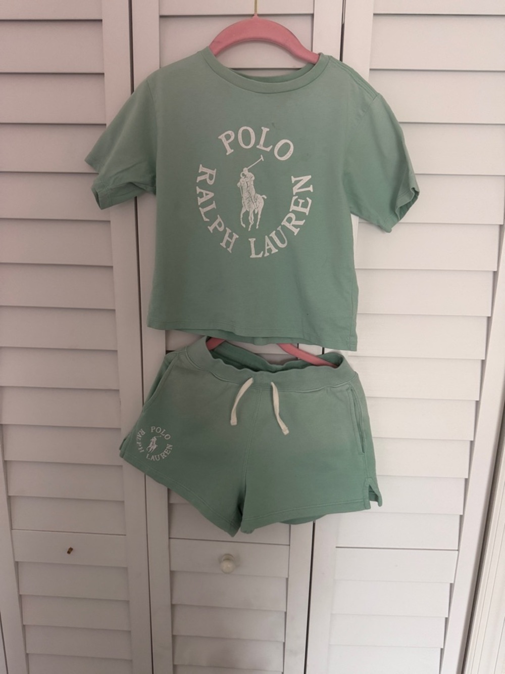 Girls Polo by Ralph Lauren Mint Green Kids Matching Set